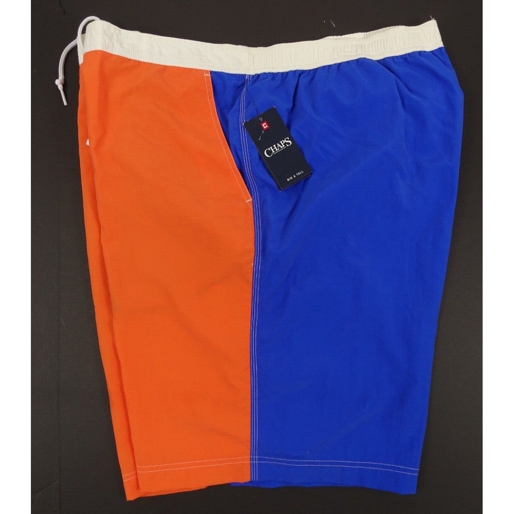 Chaps Board Shorts Men 2XLT Nylon Lined Pockets Swimsuit  Partial Elastic Waist